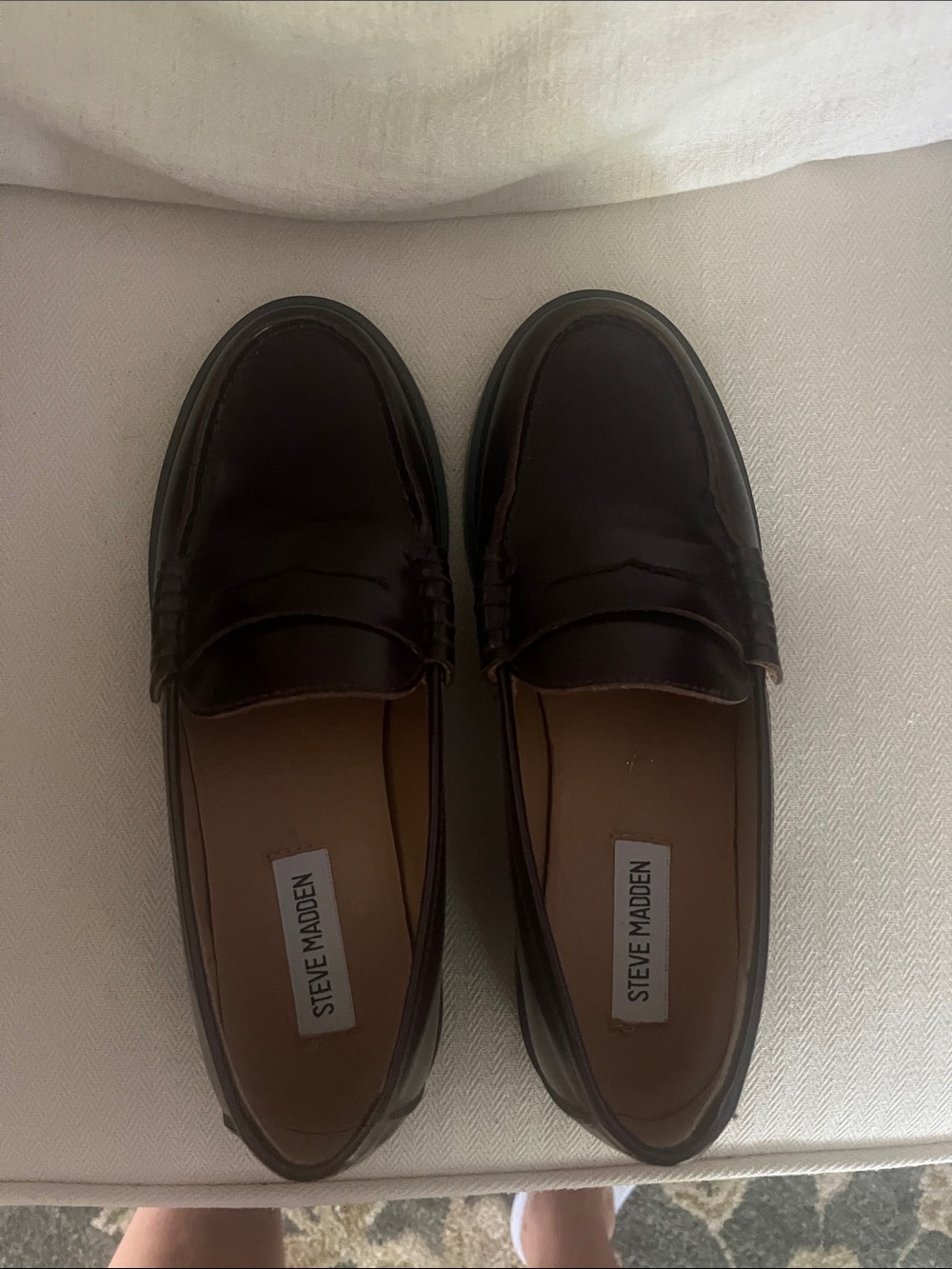 Steve Madden Brown Leather Penny Loafers